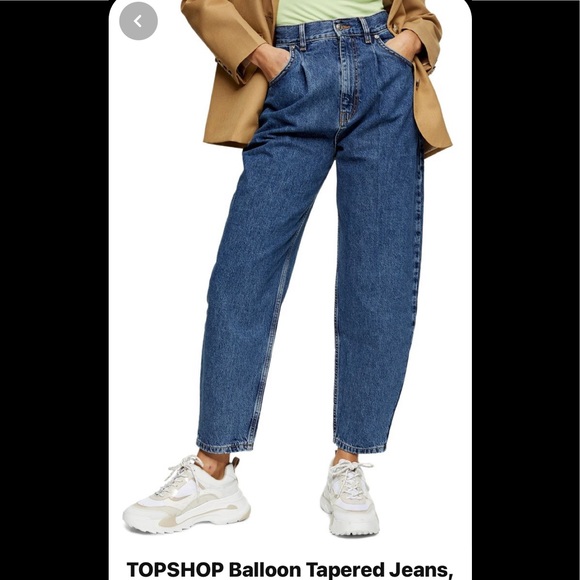NWT Topshop Balloon barrel jeans high waisted voluminous leg W28 size 6 - Picture 6 of 6